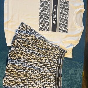 Dior Kids Monogram White and Black Tee